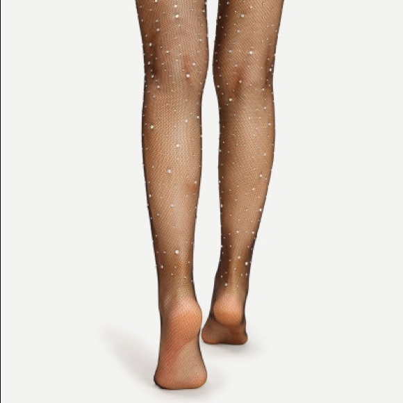 HP🎊09/06🎊Rhinestone Embellished Tights- Stocking - Picture 4 of 4